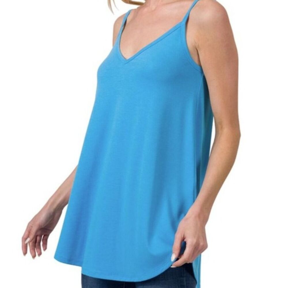 Zenana Front/Back Reversible Tunic Tank